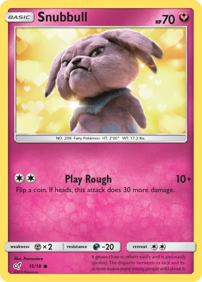 Snubbull #15 Detective Pikachu Pokemon card