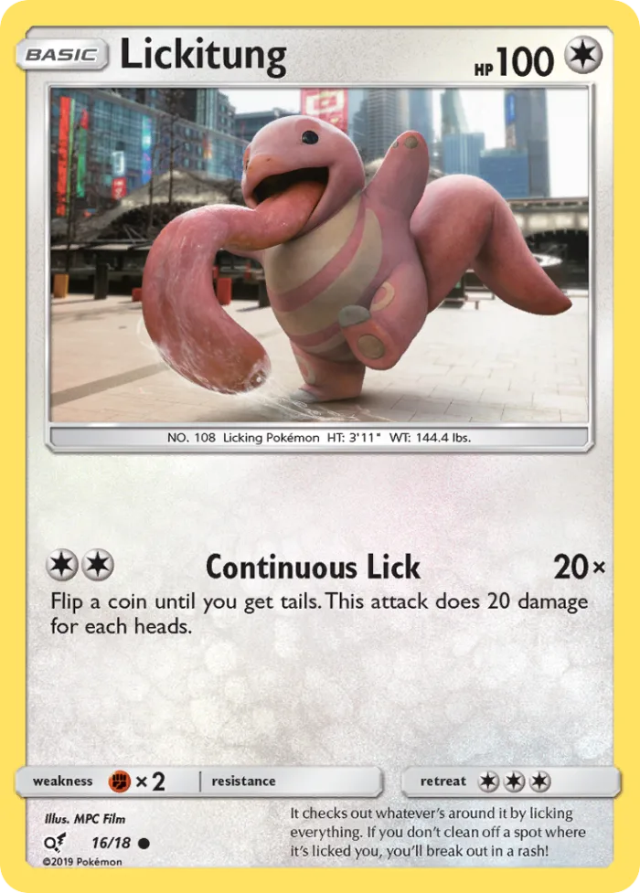Lickitung #16 Detective Pikachu Pokemon card
