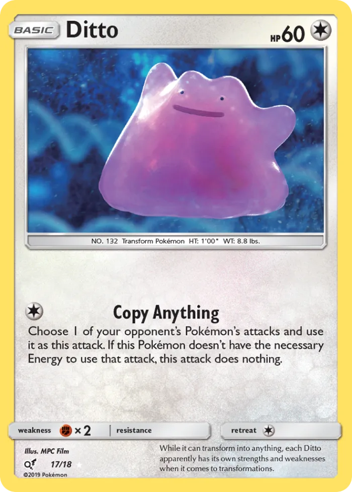 Ditto #17 Detective Pikachu Pokemon card