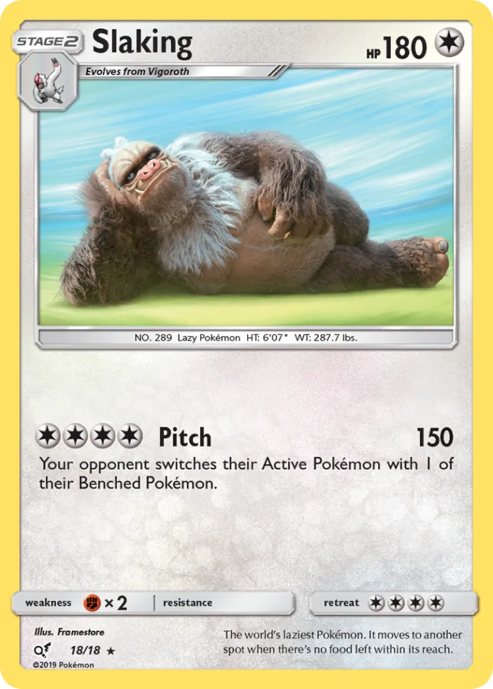 Slaking #18 Detective Pikachu Pokemon card