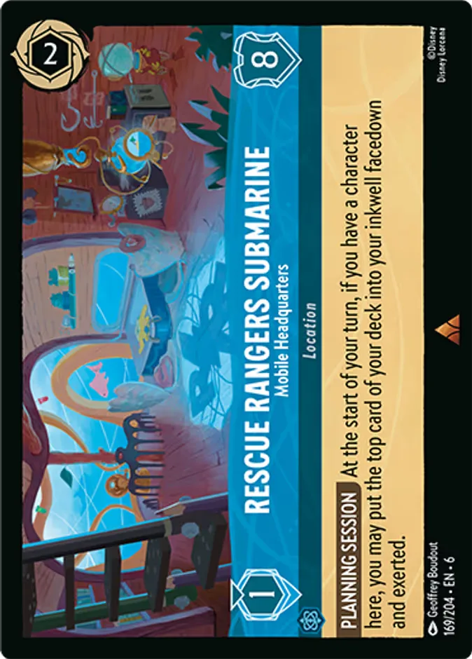 Rescue Rangers Submarine #169 Azurite Sea Disney Lorcana card