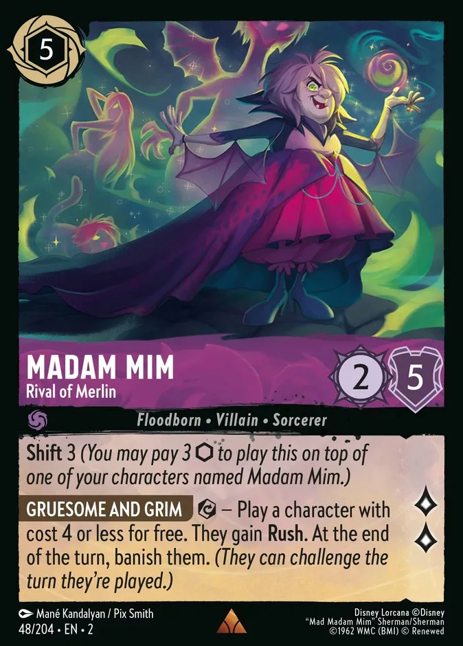 Madam Mim #48 Rise of the Floodborn Disney Lorcana card