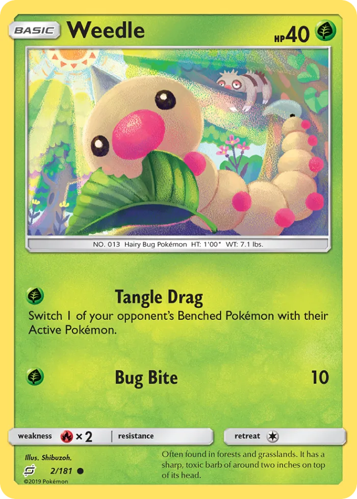 Weedle #2 Team Up Pokemon card