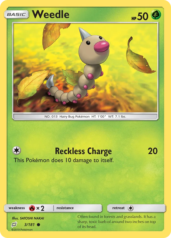 Weedle #3 Team Up Pokemon card