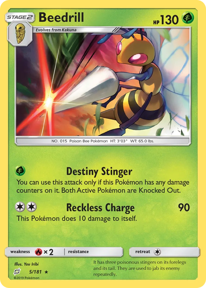 Beedrill #5 Team Up Pokemon card