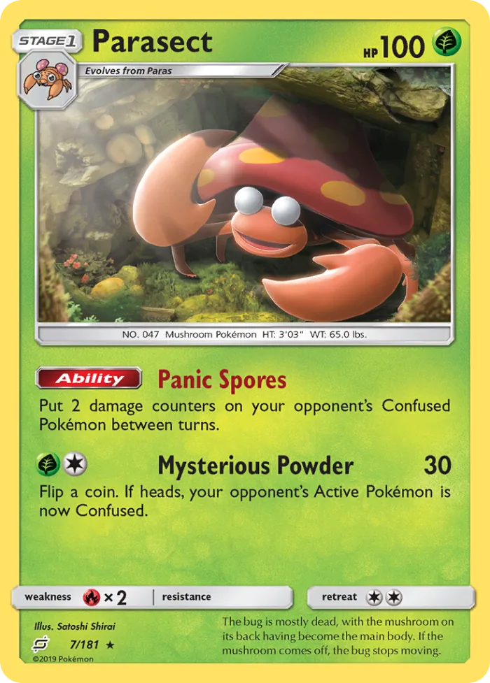 Parasect #7 Team Up Pokemon card