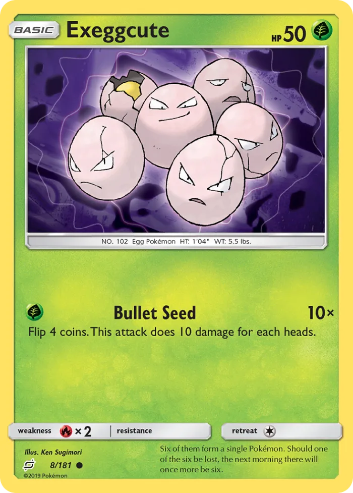 Exeggcute #8 Team Up Pokemon card