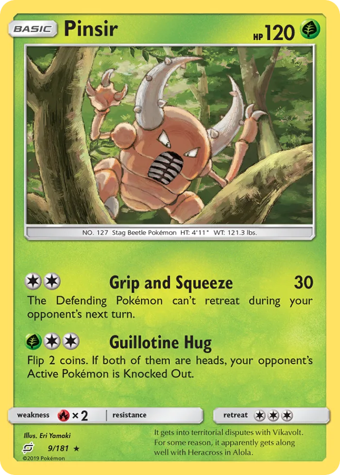 Pinsir #9 Team Up Pokemon card