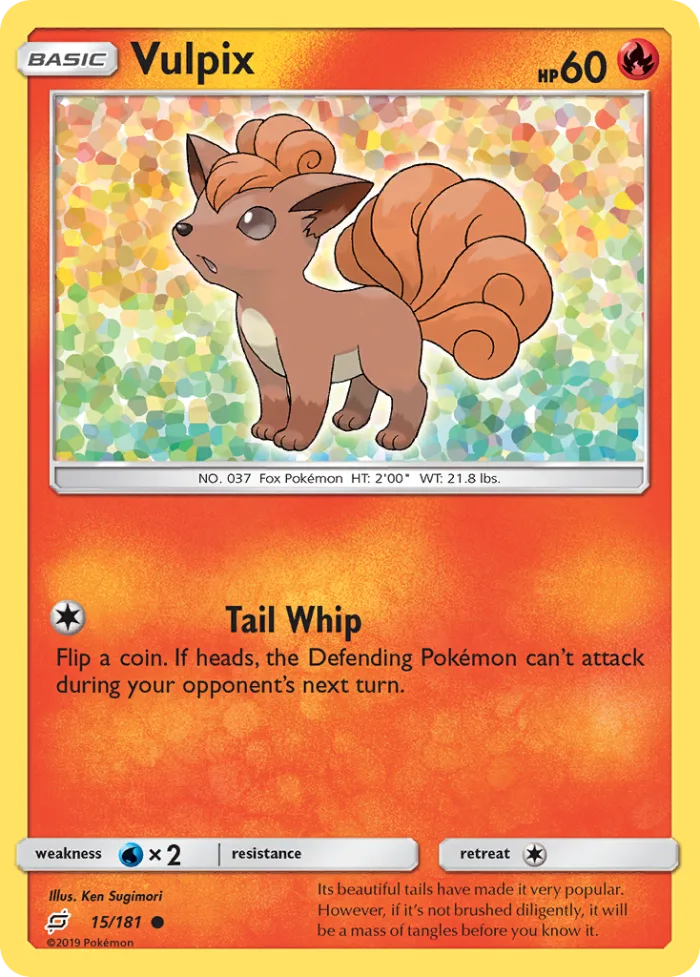 Vulpix #15 Team Up Pokemon card