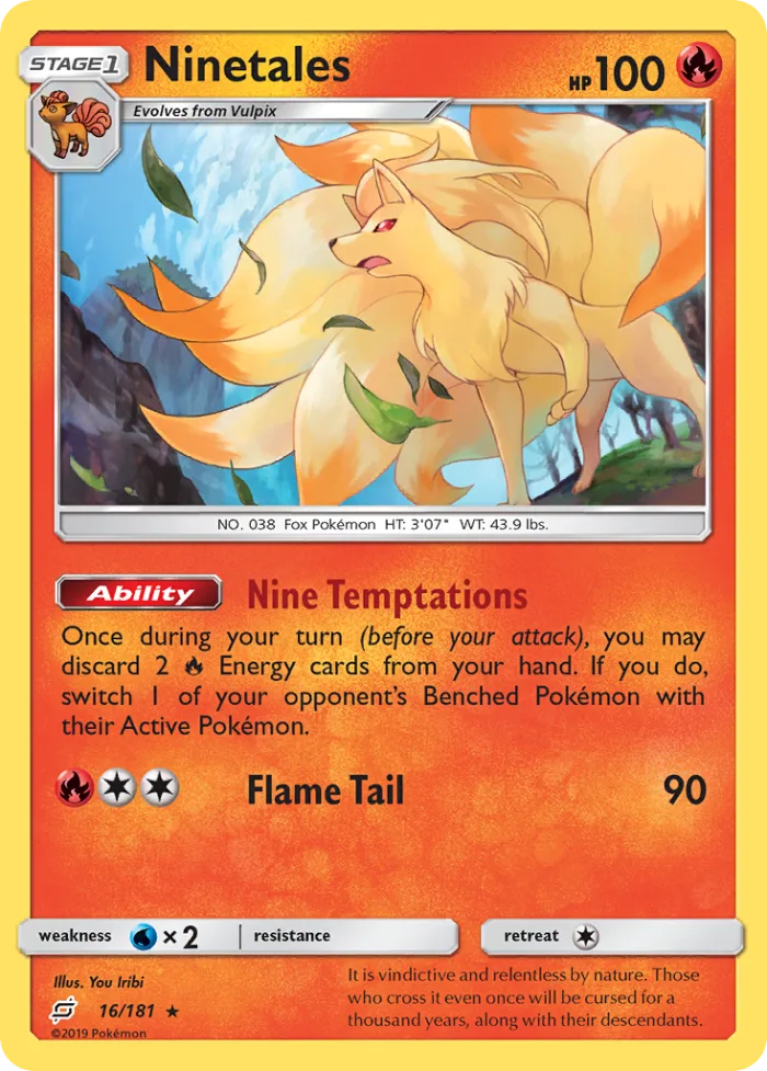 Ninetales #16 Team Up Pokemon card