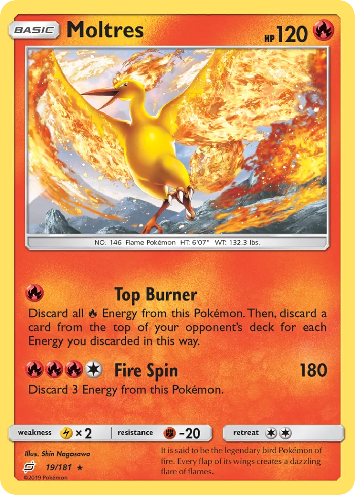 Moltres #19 Team Up Pokemon card