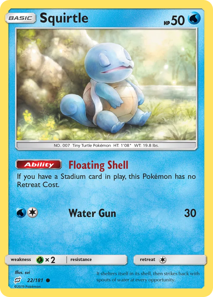 Squirtle #22 Team Up Pokemon card