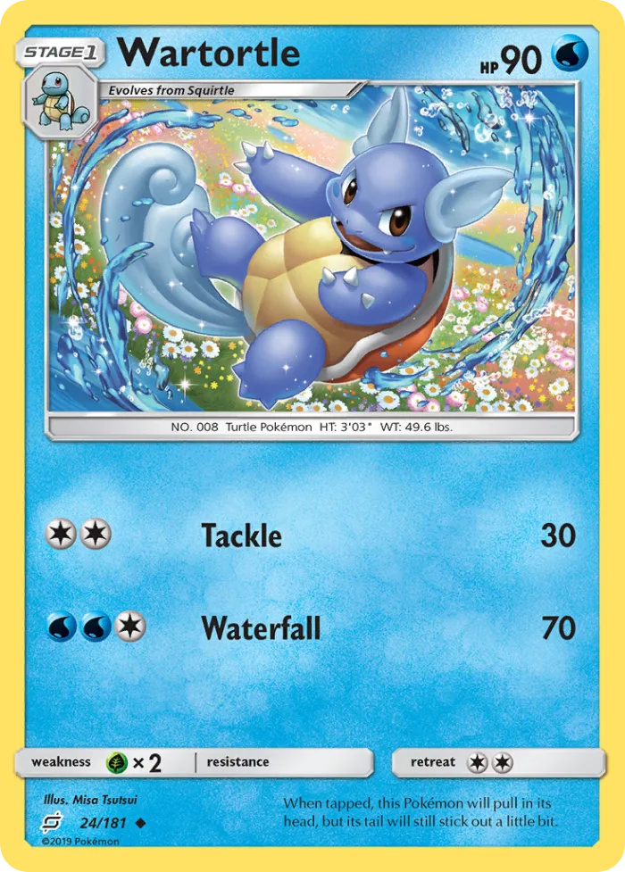 Wartortle #24 Team Up Pokemon card
