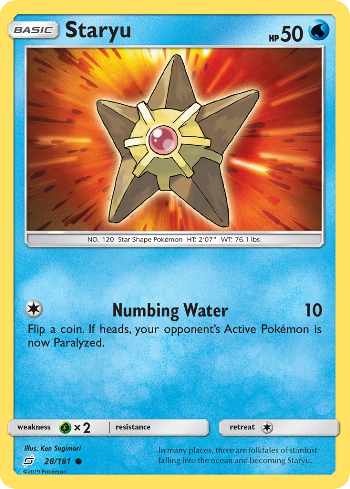 Staryu #28 Team Up Pokemon card