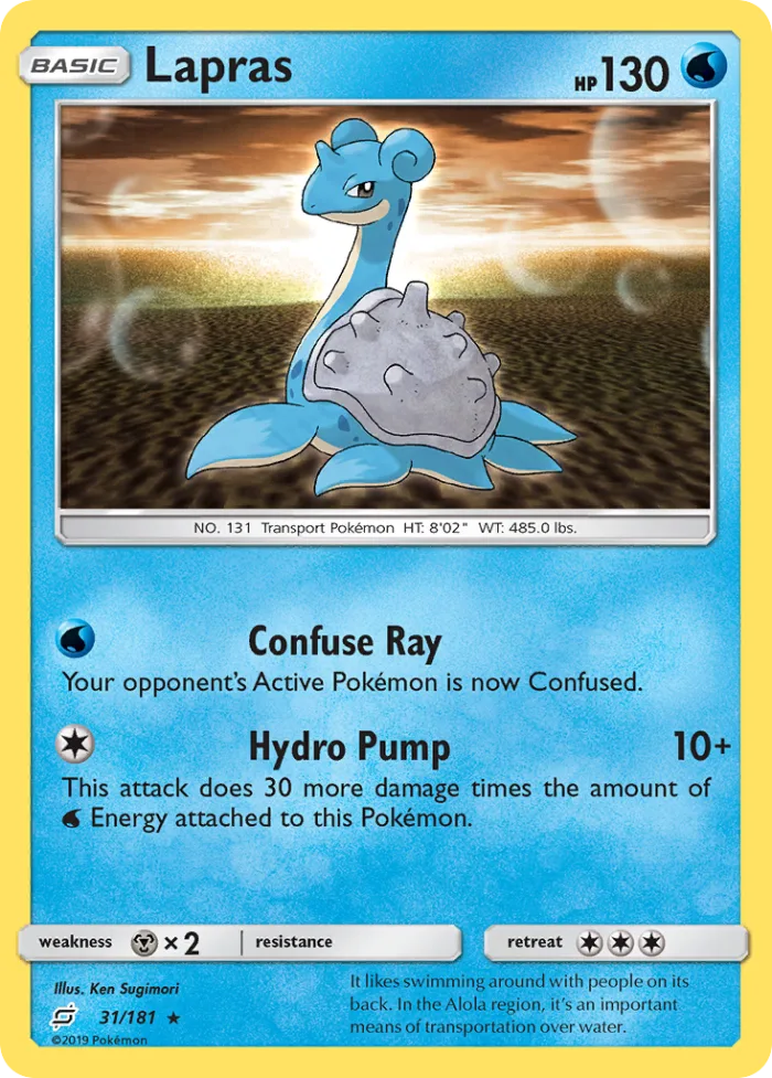 Lapras #31 Team Up Pokemon card