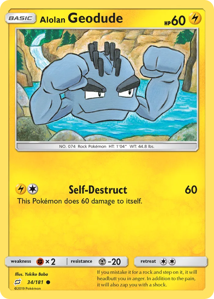 Alolan Geodude #34 Team Up Pokemon card