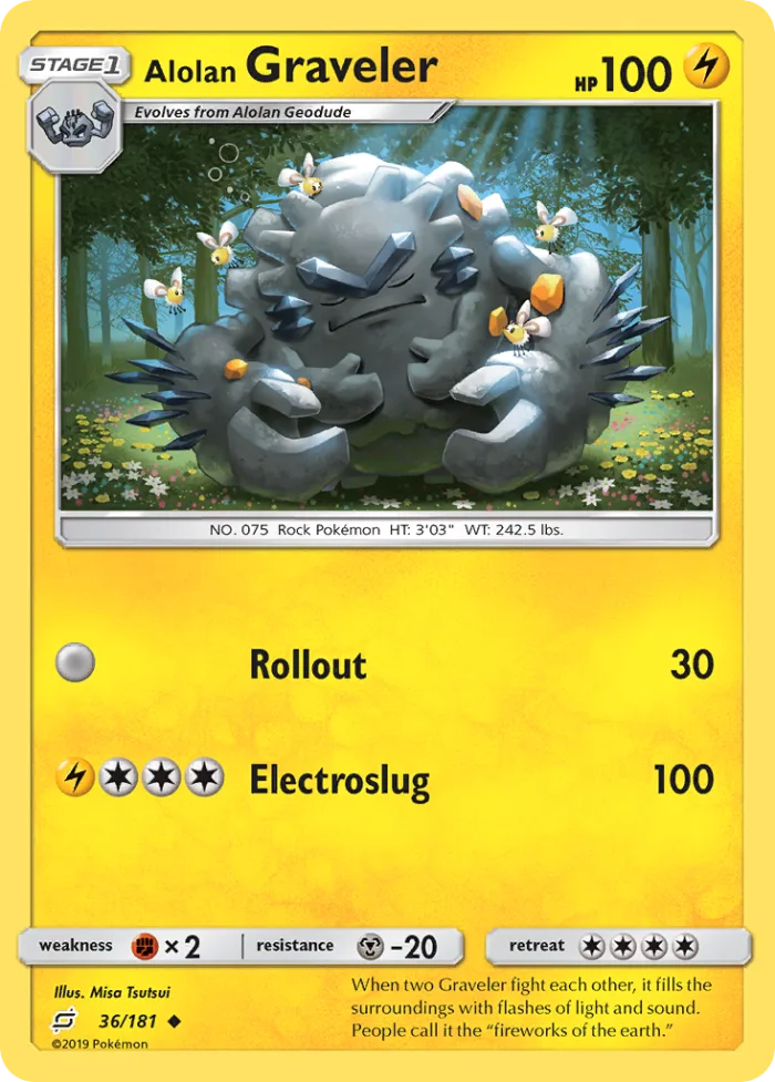 Alolan Graveler #36 Team Up Pokemon card