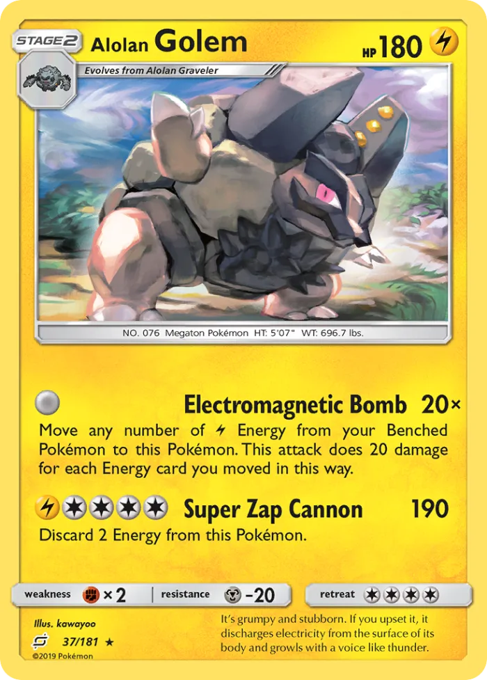 Alolan Golem #37 Team Up Pokemon card