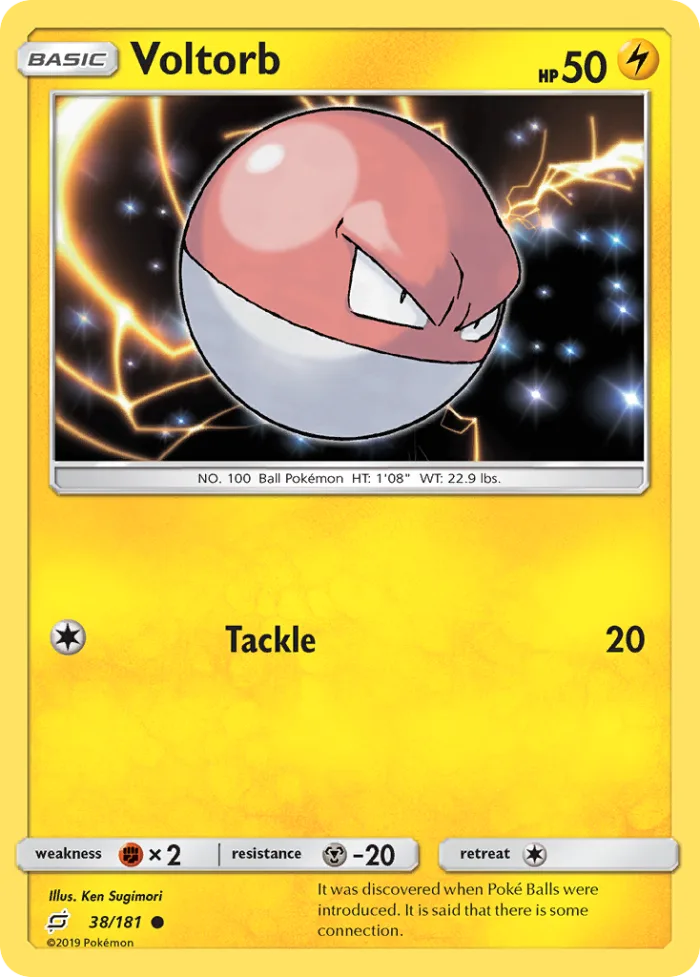 Voltorb #38 Team Up Pokemon card