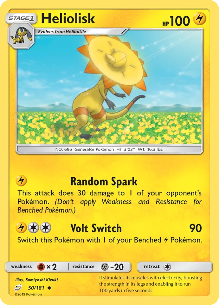 Heliolisk #50 Team Up Pokemon card
