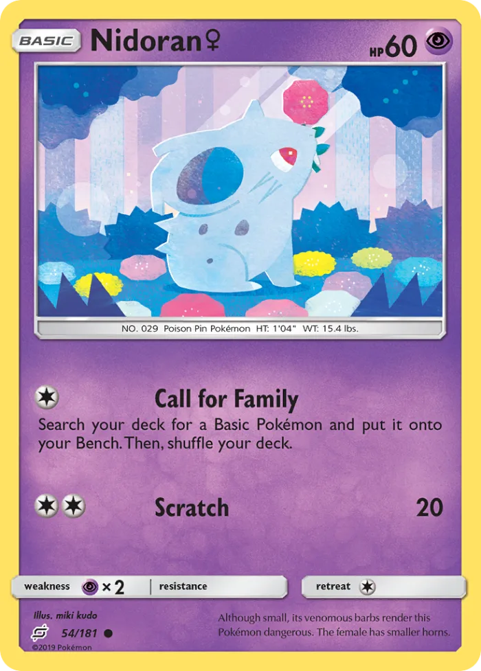 Nidoran ♀ #54 Team Up Pokemon card