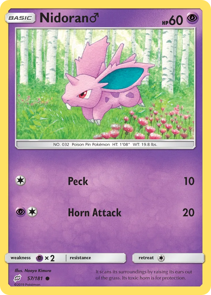 Nidoran ♂ #57 Team Up Pokemon card