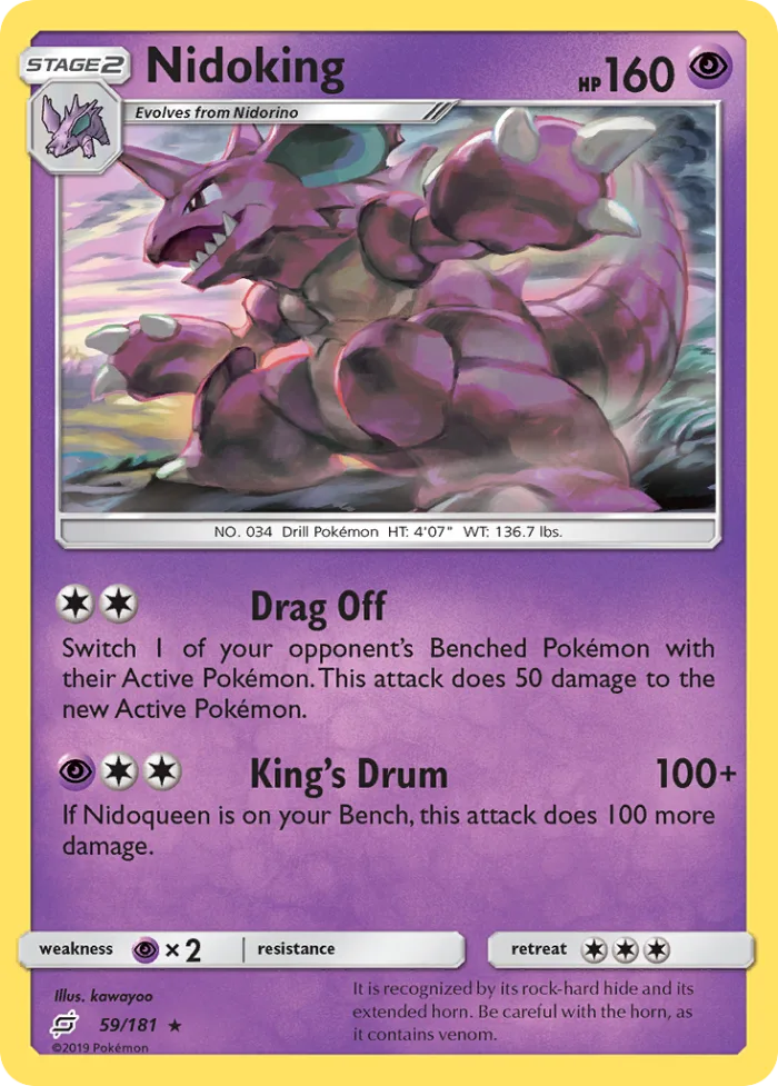 Nidoking #59 Team Up Pokemon card