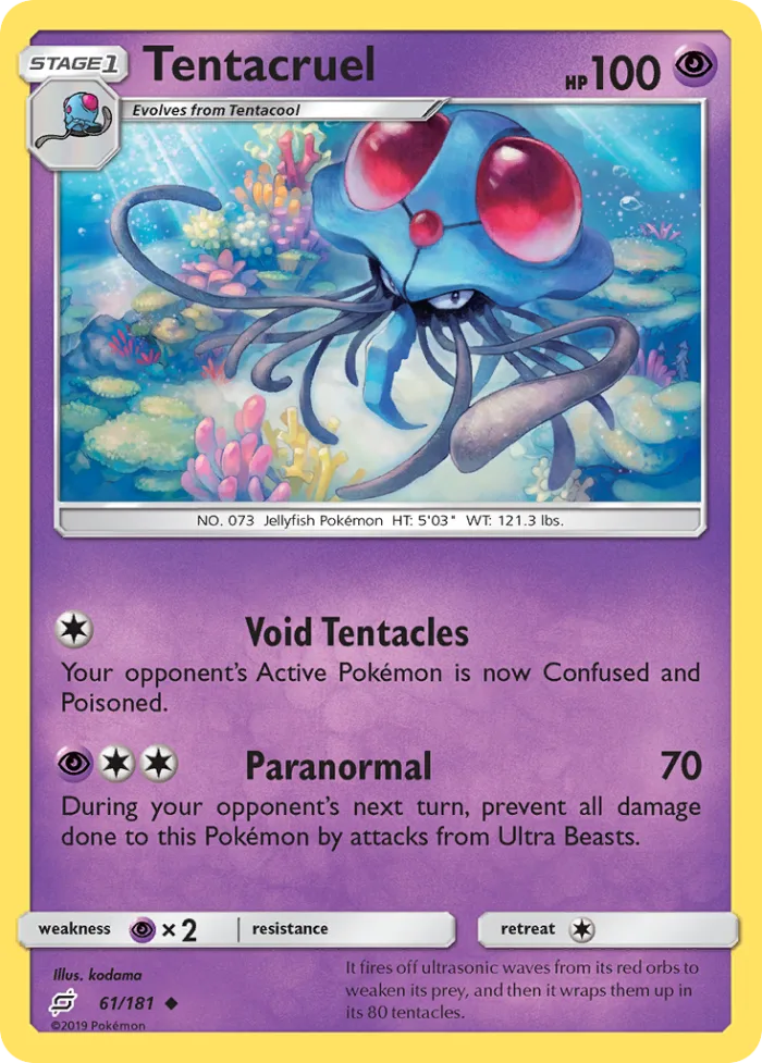 Tentacruel #61 Team Up Pokemon card