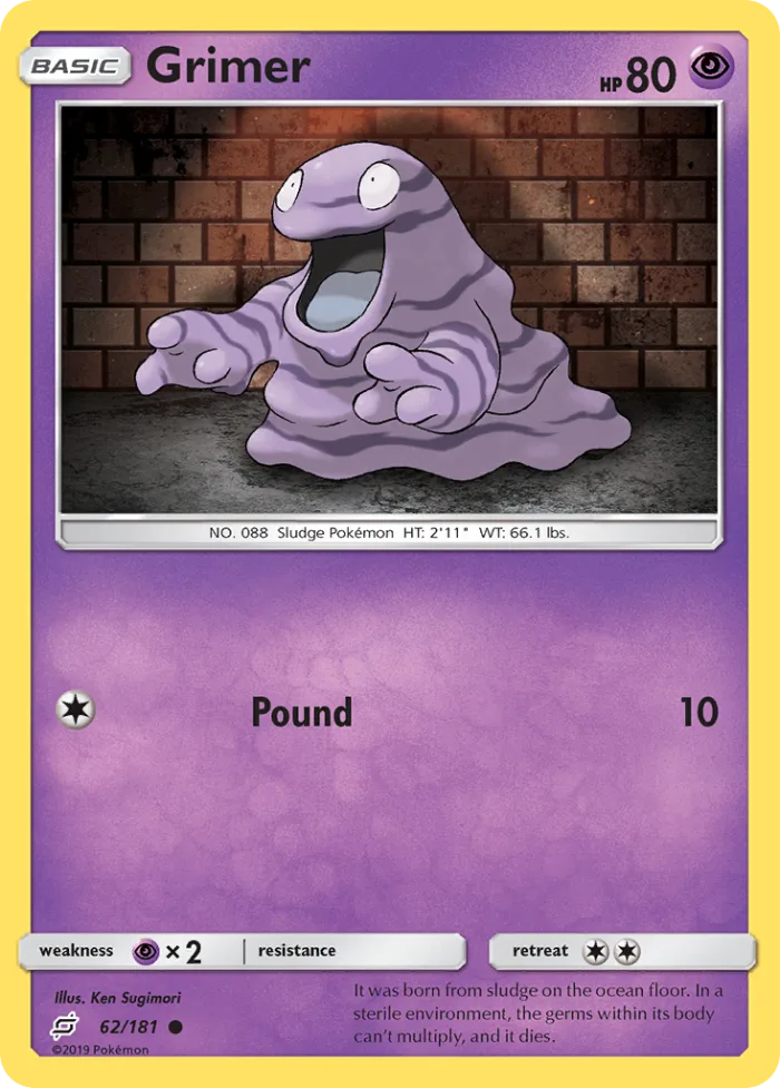 Grimer #62 Team Up Pokemon card