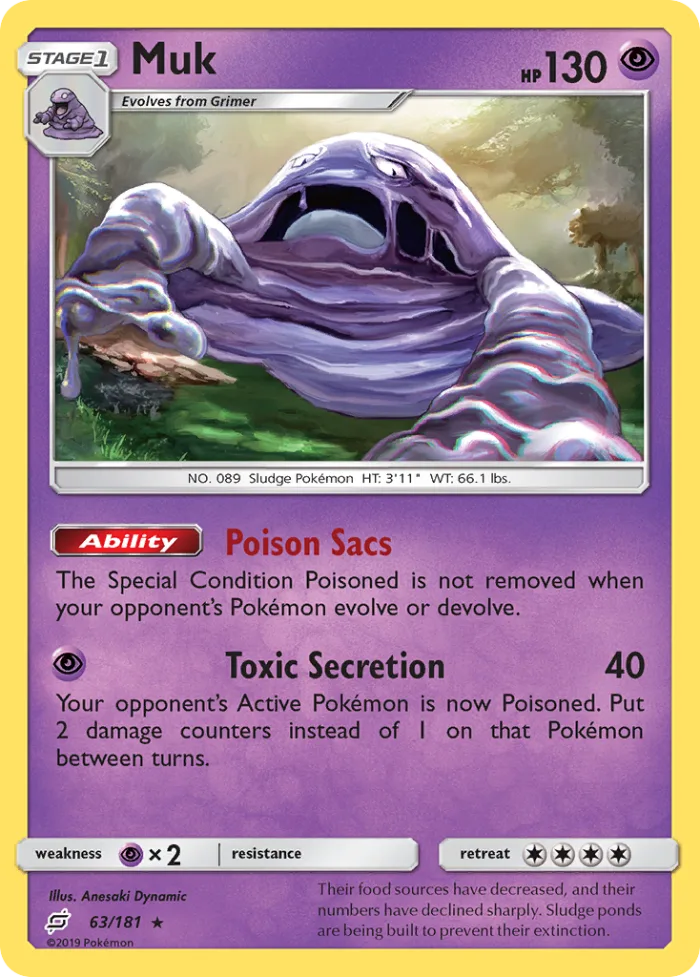 Muk #63 Team Up Pokemon card