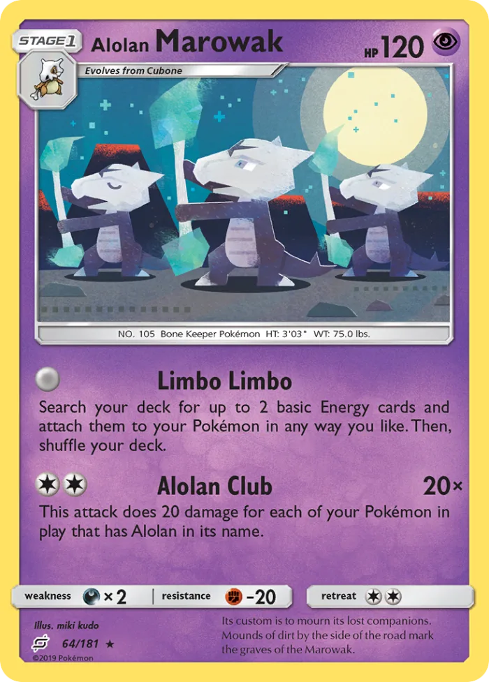 Alolan Marowak #64 Team Up Pokemon card