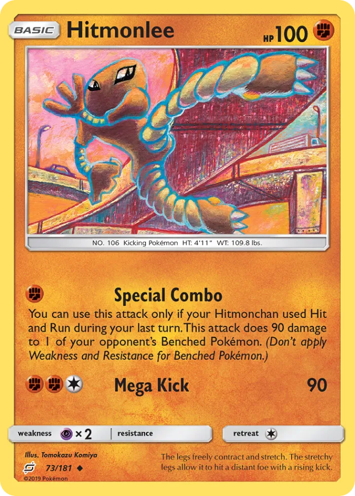 Hitmonlee #73 Team Up Pokemon card