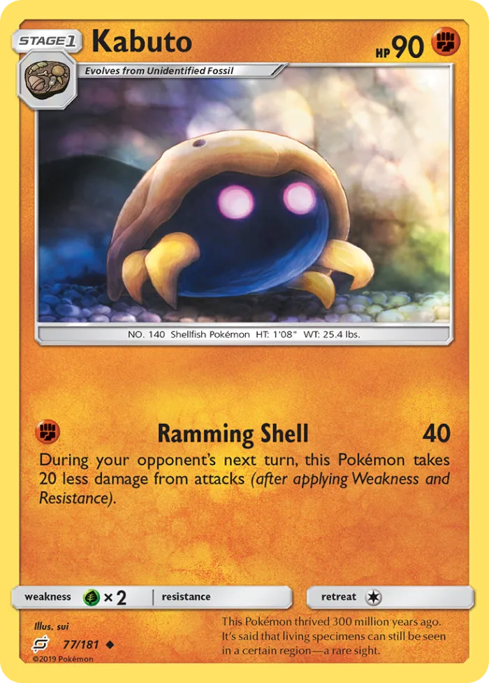 Kabuto #77 Team Up Pokemon card