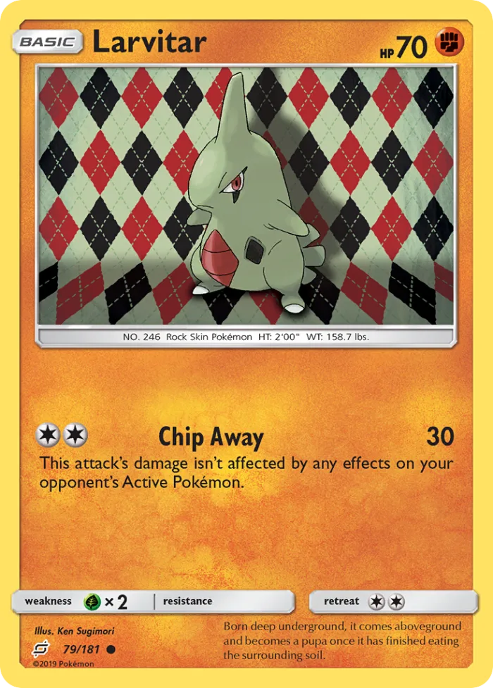 Larvitar #79 Team Up Pokemon card