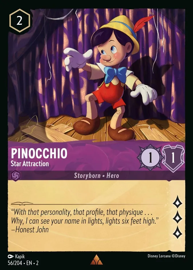 Pinocchio #56 Rise of the Floodborn Disney Lorcana card