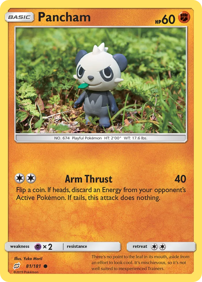 Pancham #81 Team Up Pokemon card
