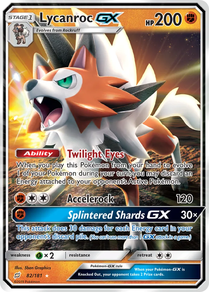 Lycanroc-GX #82 Team Up Pokemon card