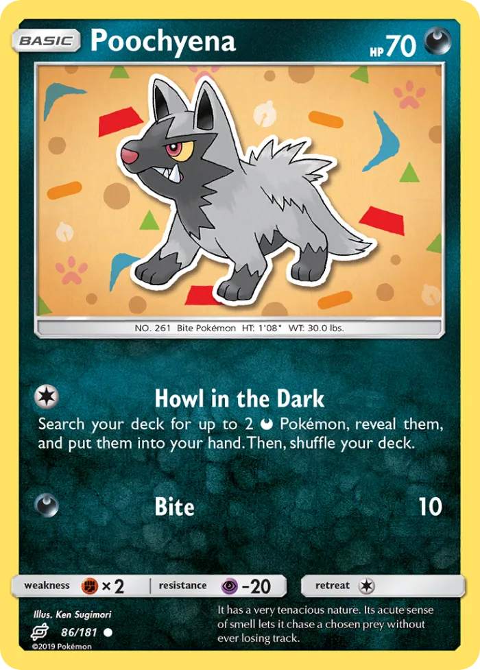 Poochyena #86 Team Up Pokemon card