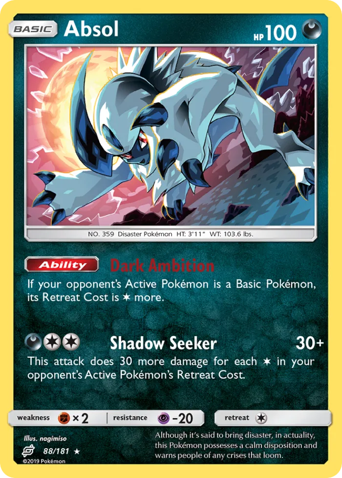 Absol #88 Team Up Pokemon card