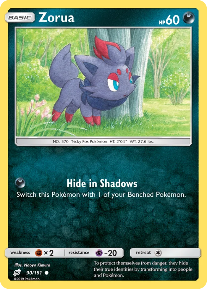 Zorua #90 Team Up Pokemon card