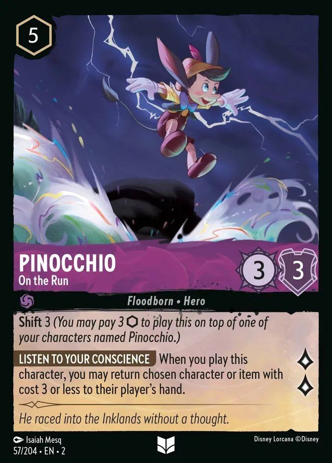 Pinocchio #57 Rise of the Floodborn Disney Lorcana card