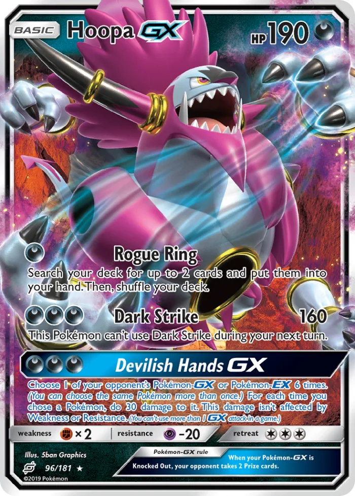 Hoopa-GX #96 Team Up Pokemon card
