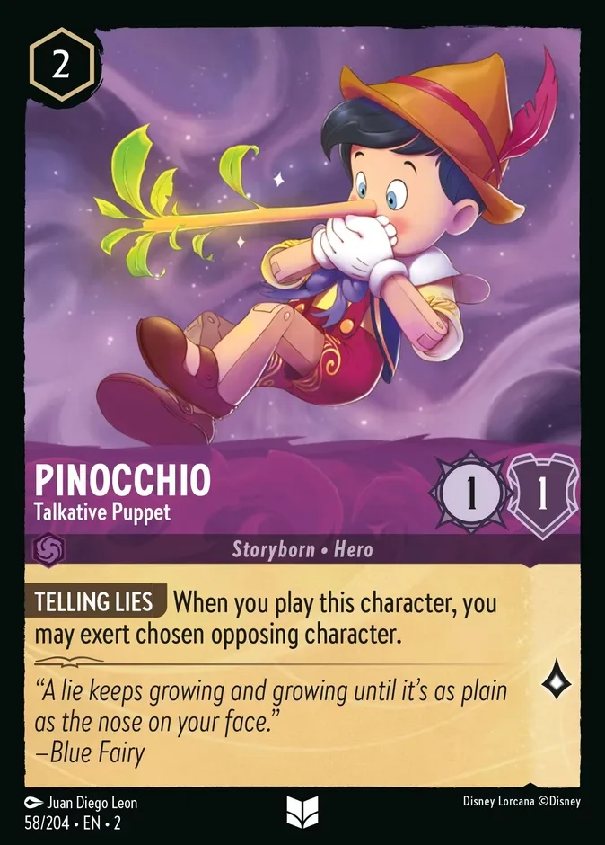 Pinocchio #58 Rise of the Floodborn Disney Lorcana card
