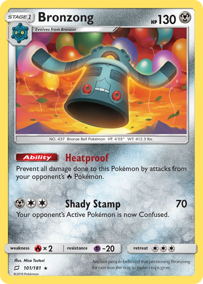 Bronzong #101 Team Up Pokemon card