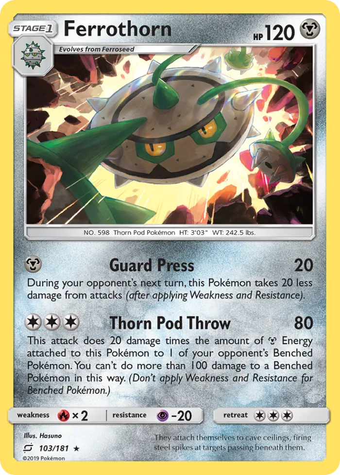 Ferrothorn #103 Team Up Pokemon card