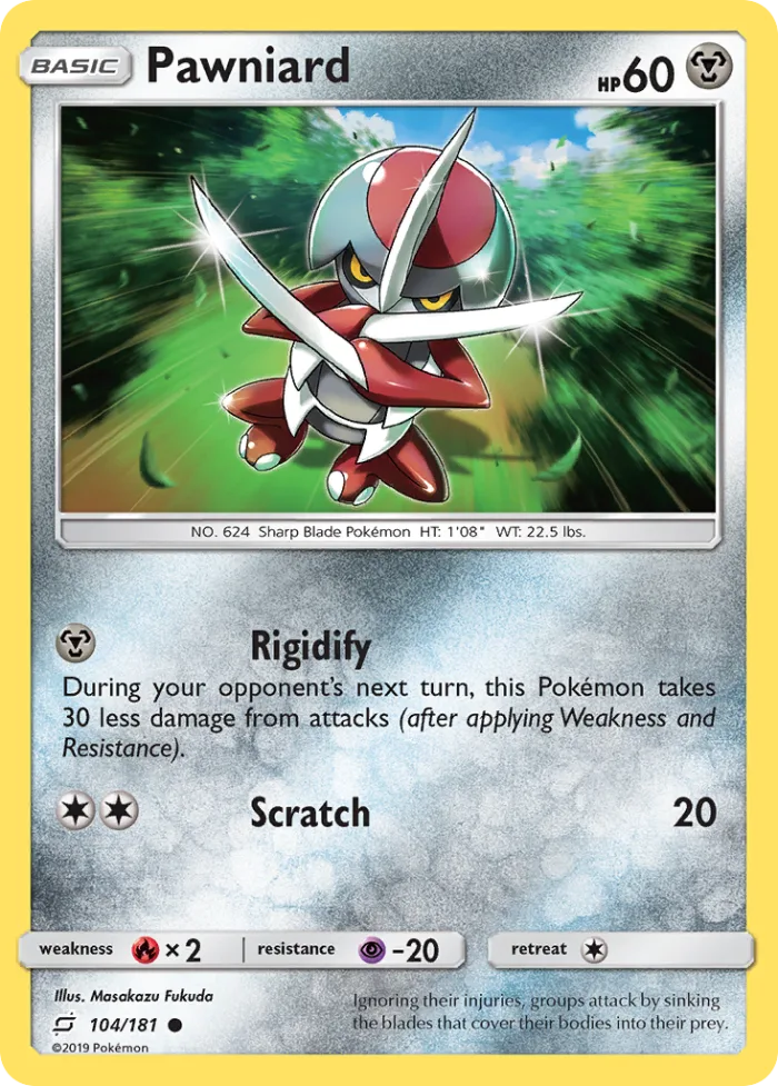 Pawniard #104 Team Up Pokemon card