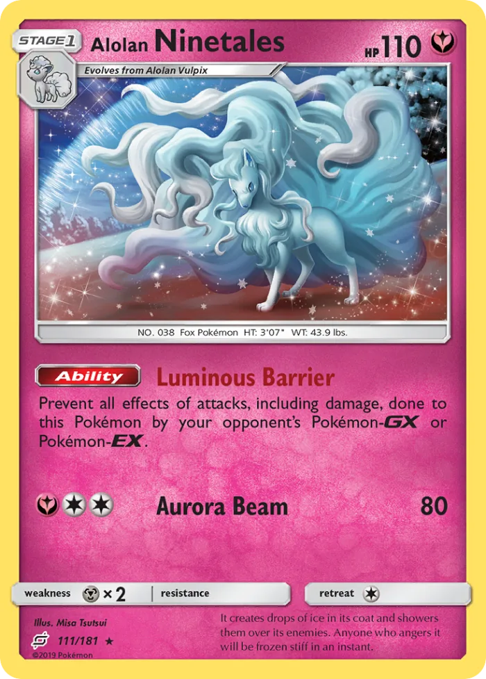 Alolan Ninetales #111 Team Up Pokemon card