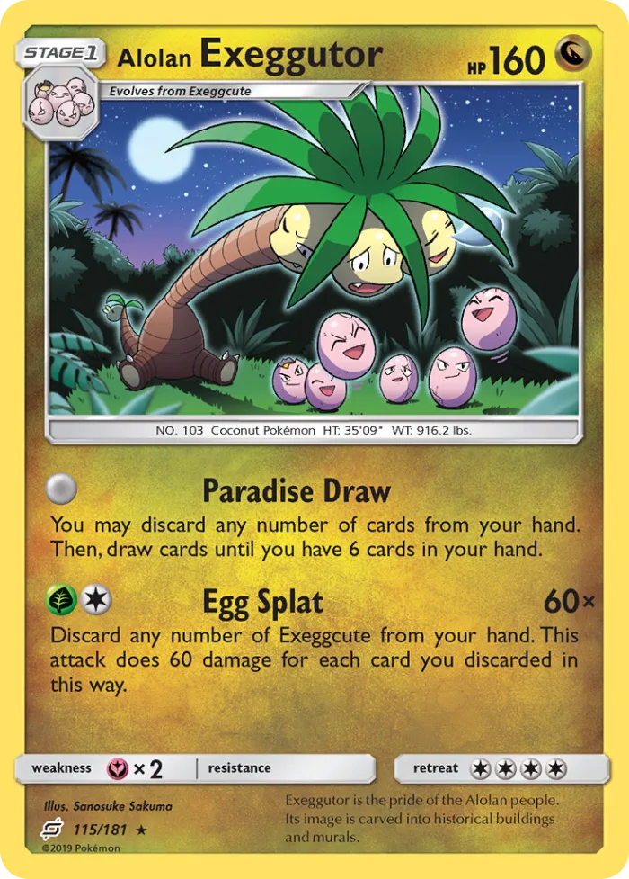 Alolan Exeggutor #115 Team Up Pokemon card