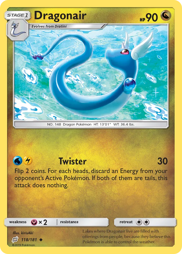 Dragonair #118 Team Up Pokemon card