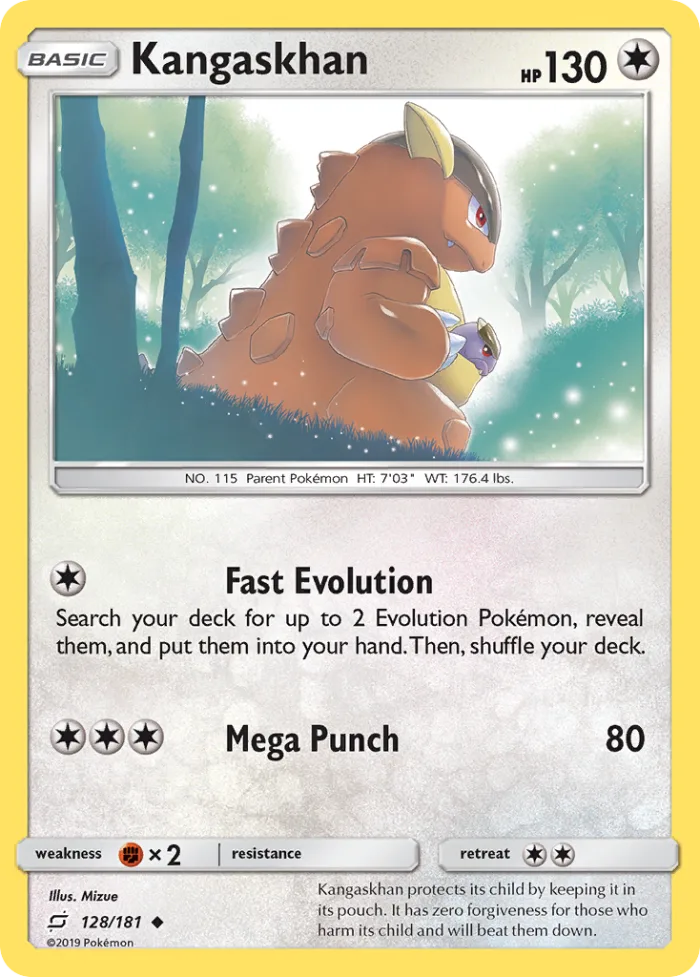 Kangaskhan #128 Team Up Pokemon card